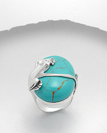 Frog and Turquoise Ring image 0